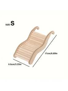 Đồ chơi bằng gỗ chủ đề bãi biển dành cho chuột hamster - Cầu thang lượn sóng và thang leo mềm mại, thích hợp cho thú cưng nhỏ, cầu và hàng rào bằng gỗ tự nhiên, có thể dùng để trang trí lồng (Làm thủ công từ gỗ tự nhiên) - Màu be - Xem 17