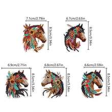 5pcs/Set Akhal-Teke Horse Diamond Art Keychain, 5D DIY Craft Kit For Beginners, Acrylic Rhinestone Pendant For Bags & Accessories, Perfect Gift Idea, Round Diamond Painting Kit