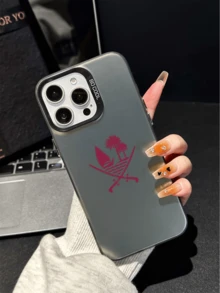 1 pieza Funda protectora de teléfono de piel de oveja gris suave, resistente a huellas dactilares y con absorción de golpes, compatible con iPhone11/12/13/14/15/16/16e, /Galaxy/Redmi/OPPO/Vivo/Infinix, diseño de pasaporte de Qatar, Oriente Medio