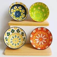 Set 4 Bowl Tazón Pozolero De Cerámica Vintage Tipo Talavera - Verde - Ver 2