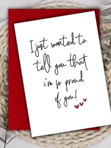 1pc Proud Of You Greeting Card - Congratulations Card For Graduation, Birthday, Or Tough Times - Cartoon Patterned, Fantasy Themed, English Language With Envelope - Multicolor - View 6