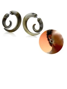 1件装 20G 优雅螺旋形假耳扩 亚克力耳扩 假耳塞 角形耳钉