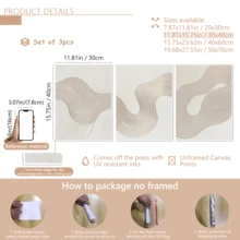 3pcs/Set Modern Wall Art Posters - Abstract Prints White Texture Asymmetric Art, Minimalism, Bohemian Art, Boho Wall Art, Bohemian Art Prints, Framed Or Unframed, Room Decor, Home Decor, College Dorm Apartment Decor, Gifts For Wall Decoration In Hotel, Home, Living Room, Bedroom, Bathroom And Office