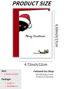 1pc Christmas Greeting Card With Envelope, Fun Christmas Card - Suitable As Christmas Gift For Friends, Family Or Colleagues