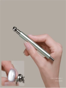 (5 Colors - Champagne - Silver - Gold - Green - Pink) Round Magnetic Nail Art Tools, 3D Cat Eye Effect, Suitable For Ladies, Salons And Home DIY, Fragrance-Free. Nail Iron, Nail Pen, Fine Detail Nail Pen, Painting Tools, Nail Art Accessories, Art Design, Nail Care Products, Round Magnetic Tools, Steel Magnetic Tools, High Precision Art Tools, Beauty Lovers, Women Nail Care - Multicolor - View 8