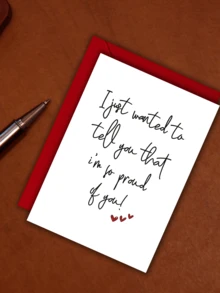 1pc Proud Of You Greeting Card - Congratulations Card For Graduation, Birthday, Or Tough Times - Cartoon Patterned, Fantasy Themed, English Language With Envelope - Multicolor - View 8