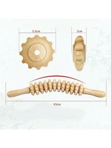 1pc Wooden Massage Tool For Body Relaxation, Can Be Used For Massaging Muscles Of Abdomen, Legs, Back, Neck, Shoulders, Waist To Relieve Tension, Wooden Scraping Gua Sha Massage Tool, Suitable As Holiday Gift For Friends - Beige - View 17