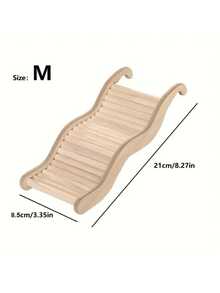 Đồ chơi bằng gỗ chủ đề bãi biển dành cho chuột hamster - Cầu thang lượn sóng và thang leo mềm mại, thích hợp cho thú cưng nhỏ, cầu và hàng rào bằng gỗ tự nhiên, có thể dùng để trang trí lồng (Làm thủ công từ gỗ tự nhiên) - Màu be - Xem 8