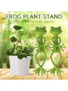 1/2pcs Creative Frog Plant Stand, Fun Green Frog Plant Holder, Frog Fixed Plant Rack Frog Support Frame, Vine Vertical Climbing Assisted Growth Clip, Suitable For Gardening/Potted Plants/Plant Decoration