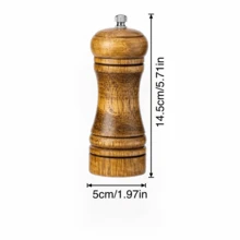 1pc Manual Wooden Grinder For Pepper, Sesame, Cumin Powder, Sea Salt And Sichuan Peppercorn, With Ceramic Grinding Core, Available In 2 Sizes To Meet Your Household Needs, Pepper Mill Grinder For Dining Table, Suitable Kitchen Seasoning Tool, Christmas Gift - 復古顏色 - 查看 12