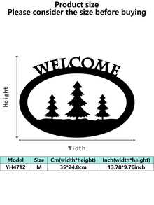 1 件简约金属欢迎标志，自然风格线条设计，多功能实用，欢迎主题 - 适合圣诞节、感恩节、万圣节、乔迁、盛大开业、生日庆祝、庭院、入口、露台、花园、秋季、冬季 - 彩色 - 查看 16