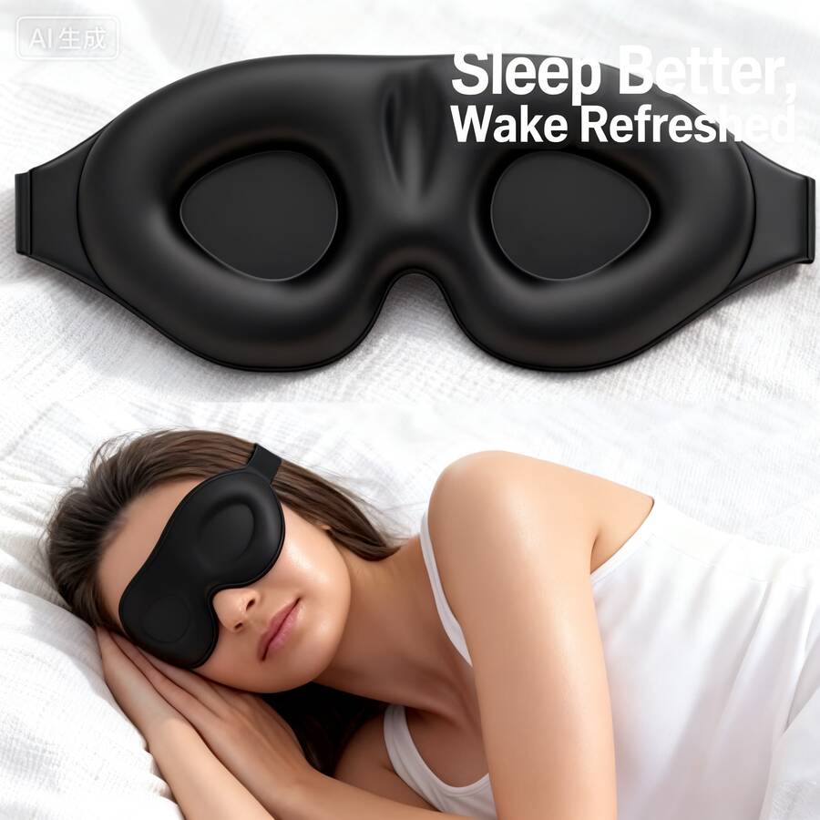 Antifaz de dormir 3D contorneado para durmientes de lado, antifaz 100% opaco, cubierta de ojos ultra suave y transpirable con correa ajustable, perfecto para viajes, siestas, dormir por la noche, yoga y meditación
