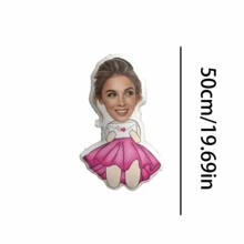 Customize A Quirky Personalized Pillow, A Mini Cushion, A Face Pillow, And A Muscular-Shaped Pillow. It'S A Unique Gift For Family, Friends, Or Loved Ones, Made With Your Own Photo. - Pink Skirt - View 16