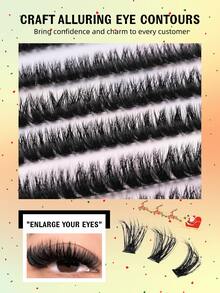 200 racimos de pestañas postizas sin pegamento de 80D - Pestañas postizas con forma de D autoadhesivas, extensiones de pestañas segmentadas de 10-16 mm, reutilizables, de larga duración, de aplicación rápida, en racimos gruesos y naturales, cómodas y no irritantes, un regalo perfecto para mujeres y niñas, fácil para principiantes, maquillaje DIY en casa, imprescindible para cajas de Navidad y Halloween. - D - Ver 3