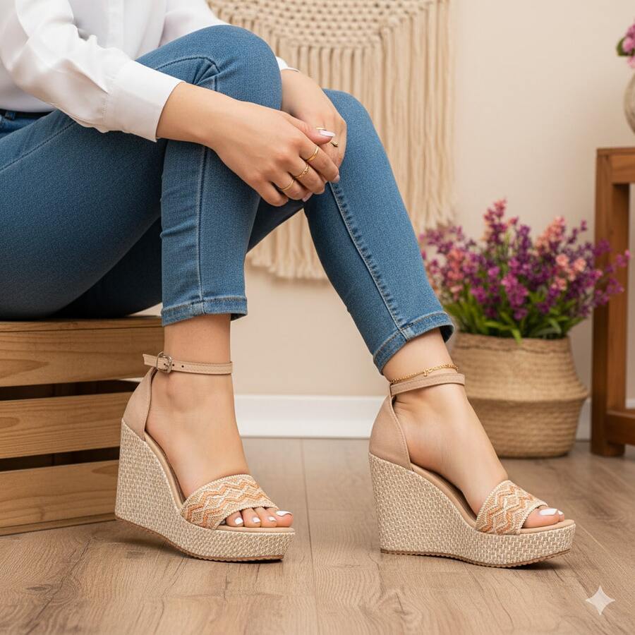 Women's Platform Wedge Sandal Modern Shoe - 灰色 - 查看 1