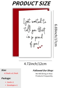 1pc Proud Of You Greeting Card - Congratulations Card For Graduation, Birthday, Or Tough Times - Cartoon Patterned, Fantasy Themed, English Language With Envelope - Multicolor - View 4