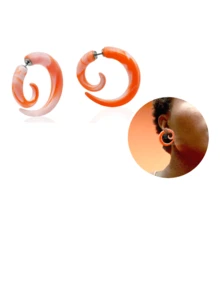 1件装 20G 优雅螺旋形假耳扩 亚克力耳扩 假耳塞 角形耳钉