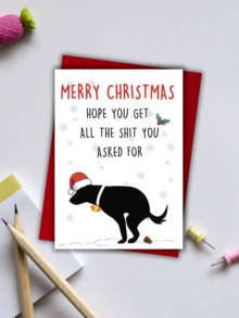 1 set Kartu Natal Anjing Lucu dengan Amplop - Sempurna untuk Pria & Wanita, Ucapan Selamat Liburan yang Menggemaskan untuk Orang Tua, Saudara, Teman - Satu-Ukuran - View 7