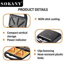 SOKANY 08061 Sandwich Maker, Household Breakfast Maker, Bread Press, Baking Machine, Sandwich Maker - UK Plug(220-240V) - View 4