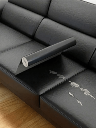 1 st. reparationslapp för konstläder - självhäftande lapp i konstlädertyg, lämplig för soffa och fåtölj, snabb reparation av hål och revor, brun, lätt att fästa, kan användas för reparation av bilsäten, möbelreparation, modedesign, lätt att applicera