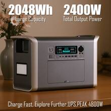 UAPOW 2400W Portable Power Station - Solar Generator 2048Wh Lithium Iron Phosphate Battery 2-Hour Fast Charging Suitable For Emergency Power, Outdoor Camping, RVs, And Home Backup Power