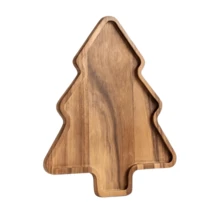 1 PIEZA Bandeja navideña, bandeja con forma de árbol de Navidad, hecha de madera de acacia, tabla de cocina multiusos para fiestas. Adecuada para Navidad, Pascua, Acción de Gracias, Halloween - Decoración rústica de granja, reutilizable, tabla para queso y frutas, centro de mesa para fiesta de Navidad, bordes lisos, tabla de servir decorativa - Amarillo - Ver 15