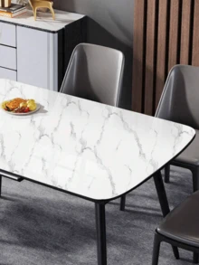 1pc White Marble Patterned Kitchen Oil-Proof Sticker, High Temperature Resistant, Waterproof, Moisture-Proof, Anti-Mildew, Self-Adhesive Wallpaper For Stove, Tile Wall, Cabinet, Tabletop Renovation, Marble-Like Film, Stickers, Wall Decal Room Decor Home Decor Living Room Decor House Decor Wall Paper Wallpapers Kitchen Decor Wall Art Kitchen Accessories Kitchen Items Wall Decor Wall Stickers Wall Sticker Wallpaper Stickers Wall Bedroom Decor