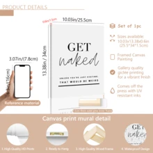 1pc Modern Wall Art Canvas Print - Funny Motivational Quote, Frameless, High Quality Glossy Poster - Available With Or Without Frame, Room Decor, Home Decor, College Dorm, Apartment, Hotel, Home, Living Room, Bedroom, Bathroom, Office Wall Decor Gift - Multicolor - View 15