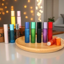 4/8pcs 10ML Perfume Essential Oil Refillable Glass Roll-On Bottles, Portable Fragrance Dispenser, Reusable Oil Vials For Travel - Multicolor - View 3