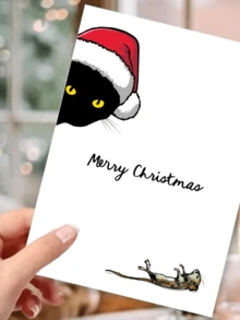 1pc Christmas Greeting Card With Envelope, Fun Christmas Card - Suitable As Christmas Gift For Friends, Family Or Colleagues