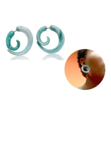 1件装 20G 优雅螺旋形假耳扩 亚克力耳扩 假耳塞 角形耳钉