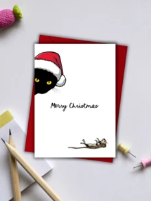 1pc Christmas Greeting Card With Envelope, Fun Christmas Card - Suitable As Christmas Gift For Friends, Family Or Colleagues