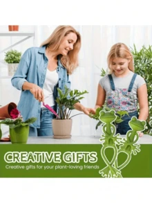 1/2pcs Creative Frog Plant Stand, Fun Green Frog Plant Holder, Frog Fixed Plant Rack Frog Support Frame, Vine Vertical Climbing Assisted Growth Clip, Suitable For Gardening/Potted Plants/Plant Decoration