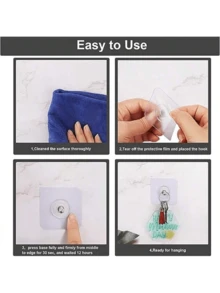 30pcs No Drill Screws Adhesive Strong Hooks, Bathroom Wall Hanging Hooks Damage-Free Nail-Free Sticky Hooks, Storage Rack Glue