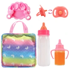 娃娃玩具套装，适合3岁及以上儿童的派对游戏套装，包含魔法奶瓶、奶嘴、手提包、娃娃喂食套装，是派对游戏的完美选择，也是最佳节日礼物。 - 彩色 - 查看 11