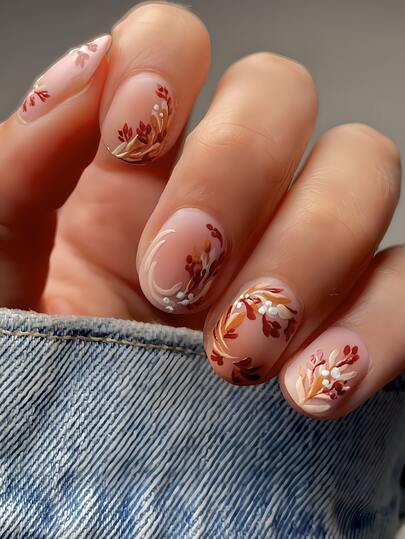 Elevate Your Style With 24pcs French Tip Short Square Shape Press On Nails Glossy Orange Golden Leaf Glitter Fit Perfectly Fake Nails Kit Full Cover False Nails Includes 1sheet Adhesive Tabs & 1pc Mini File For Daily Dating Office Home Party Women Jewelry Accessories False Nail Tips 1 File Strip Jelly Gel