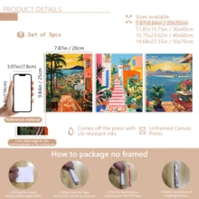 3 قطع/مجموعة طباعة كنفاس، لوحة زخرفية حديثة، ملصق ريو دي جانيرو، طباعة الأزهار البرازيلية القديمة، فن الحائط الأصلي، منظر طبيعي ملون، ملصق سفر رجعي، مع إطار أو بدونه، ديكور الغرفة، ديكور المنزل، ديكور شقة الكلية، هدايا لزينة الحائط في الفندق والمنزل والغرفة المعيشية والنوم والحمام والمكتب