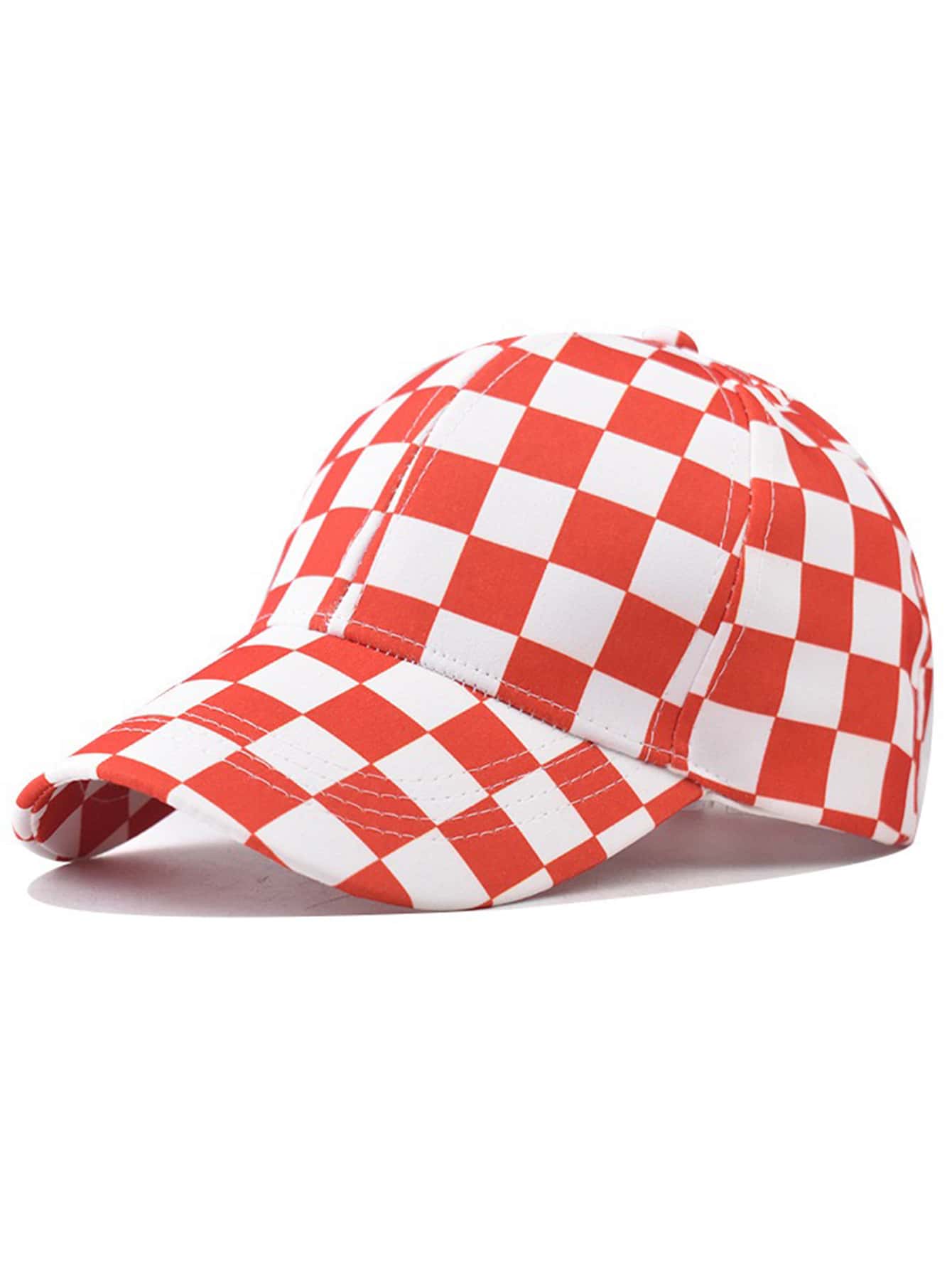 1 pièce Casquette de baseball à carreaux unisexe, chapeau de soleil polyvalent et décontracté, casquette à damier pour l'extérieur - Multicolore - Voir 15
