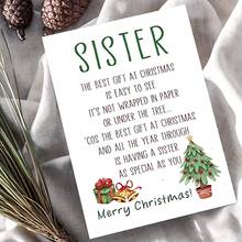 1 pieza Tarjeta de Navidad para Hermana - Elegante y Minimalista Tarjeta de Cumpleaños para Hermana - Tarjeta de Felicitación Navideña de Alta Calidad - Regalo de Navidad Perfecto para Hermanas, Papelería Navideña, Saludos de Temporada Festiva, Ilustración Festiva, Cartulina Resistente, Celebraciones Familiares