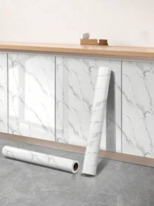 1pc White Marble Patterned Kitchen Oil-Proof Sticker, High Temperature Resistant, Waterproof, Moisture-Proof, Anti-Mildew, Self-Adhesive Wallpaper For Stove, Tile Wall, Cabinet, Tabletop Renovation, Marble-Like Film, Stickers, Wall Decal Room Decor Home Decor Living Room Decor House Decor Wall Paper Wallpapers Kitchen Decor Wall Art Kitchen Accessories Kitchen Items Wall Decor Wall Stickers Wall Sticker Wallpaper Stickers Wall Bedroom Decor