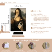 1 pieza Impresión de pintura al óleo del Vintage Funny Bathroom Mona Lisa, póster de renovación clásica, impresión de alta definición, impresión en lienzo, arte de pared, obra de arte exquisita, adecuada para baño, dormitorio, oficina, regalo de vacaciones, decoración de Año Nuevo, arte de renovación clásica, póster vintage, decoración de habitación, decoración del hogar, adecuada para la decoración de paredes de la sala de estar y el dormitorio. - Multicolor - Ver 17