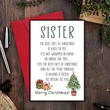 1 pieza Tarjeta de Navidad para Hermana - Elegante y Minimalista Tarjeta de Cumpleaños para Hermana - Tarjeta de Felicitación Navideña de Alta Calidad - Regalo de Navidad Perfecto para Hermanas, Papelería Navideña, Saludos de Temporada Festiva, Ilustración Festiva, Cartulina Resistente, Celebraciones Familiares