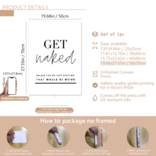 1pc Modern Wall Art Canvas Print - Funny Motivational Quote, Frameless, High Quality Glossy Poster - Available With Or Without Frame, Room Decor, Home Decor, College Dorm, Apartment, Hotel, Home, Living Room, Bedroom, Bathroom, Office Wall Decor Gift - Multicolor - View 12