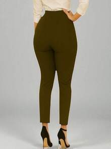 Women Pants - Olive Green - View 2