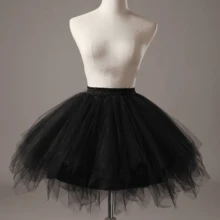 1pc Solid Color Vintage Polyester Asymmetrical Mesh Black Mini Skirt, Suitable For Photography, Cosplay, Petticoat, Autumn/Winter,Elegant,Party - Black - View 1