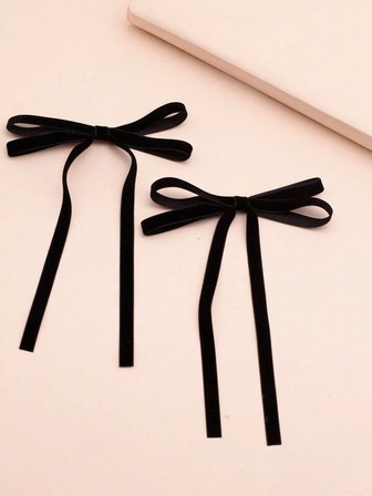 2 Stücke Damen Schwarze Schleife Haarclips, elegante & süße Rückkehr zur Schule minimalistische Mode Haaraccessoires geeignet für den täglichen Gebrauch, Ausflüge und Schule, Haarklammern, Haarspangen, Haarclips