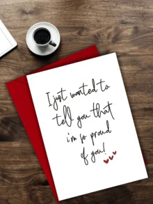 1pc Proud Of You Greeting Card - Congratulations Card For Graduation, Birthday, Or Tough Times - Cartoon Patterned, Fantasy Themed, English Language With Envelope - Multicolor - View 7