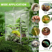1pc Transparent Acrylic Reptile Feeding Box, Acrylic Reptile Container Shell, Insect Breeding Box Reptile Habitat Container, Suitable For Invertebrates, Ants, Spiders, Crickets, Scorpions, Lizards, Geckos