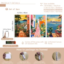 3 قطع/مجموعة طباعة كنفاس، لوحة زخرفية حديثة، ملصق ريو دي جانيرو، طباعة الأزهار البرازيلية القديمة، فن الحائط الأصلي، منظر طبيعي ملون، ملصق سفر رجعي، مع إطار أو بدونه، ديكور الغرفة، ديكور المنزل، ديكور شقة الكلية، هدايا لزينة الحائط في الفندق والمنزل والغرفة المعيشية والنوم والحمام والمكتب