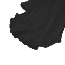 Elegant Women's Casual Long Sleeve Shirt, Ruffled Hem, Loose Fit, Woven Fabric, Suitable For All Seasons, Daily Wear - 黑色 - 查看 5